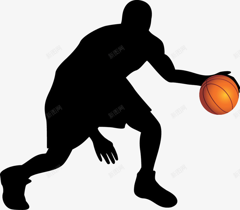 篮球运动剪影png免抠素材_新图网 https://ixintu.com 剪影 淘宝 篮球 素材 装饰 运动