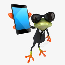 拿着手机的青蛙王子素材