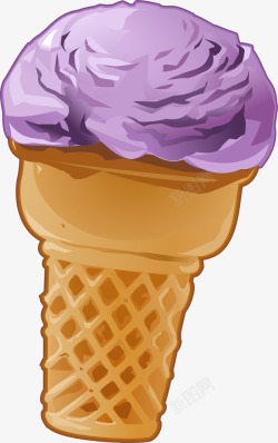 紫色甜筒紫色卡通美味甜筒高清图片