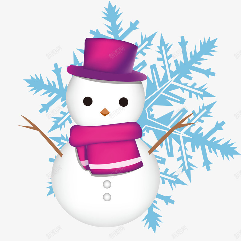 带着紫色帽子的雪人png免抠素材_新图网 https://ixintu.com 带着 帽子的 紫色 雪人