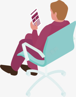 休闲西装坐着玩手机的男人矢量图高清图片