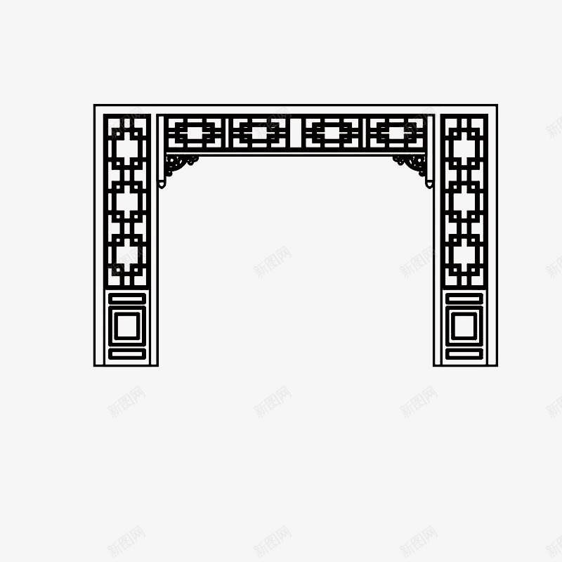 家居png免抠素材_新图网 https://ixintu.com 古典 家居 木质 窗 红木 门 门框