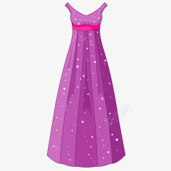 紫色女士长裙素材