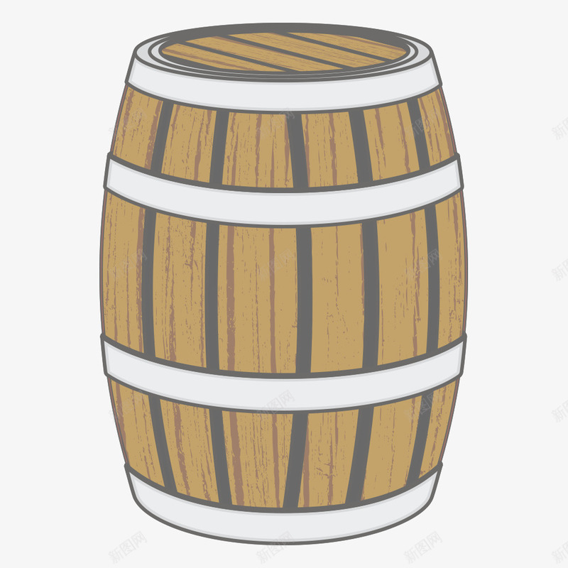 木桶png免抠素材_新图网 https://ixintu.com 卡通木桶 容器 木桶 木质桶 桶 桶子