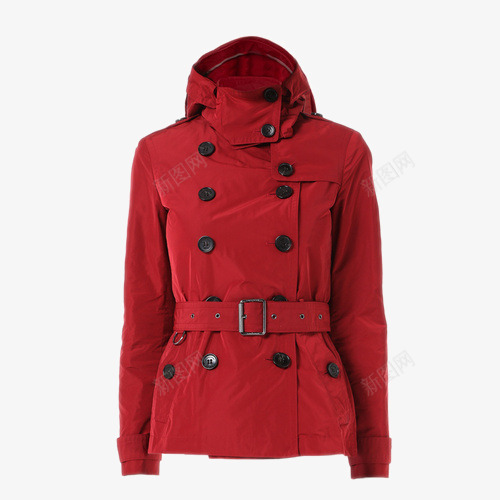 女士风衣外套png免抠素材_新图网 https://ixintu.com BURBERRY Heritage Trench 博柏利 双排扣 外套 女 女士上衣 短款 红色风衣短款 纯棉 翻领长袖 风衣