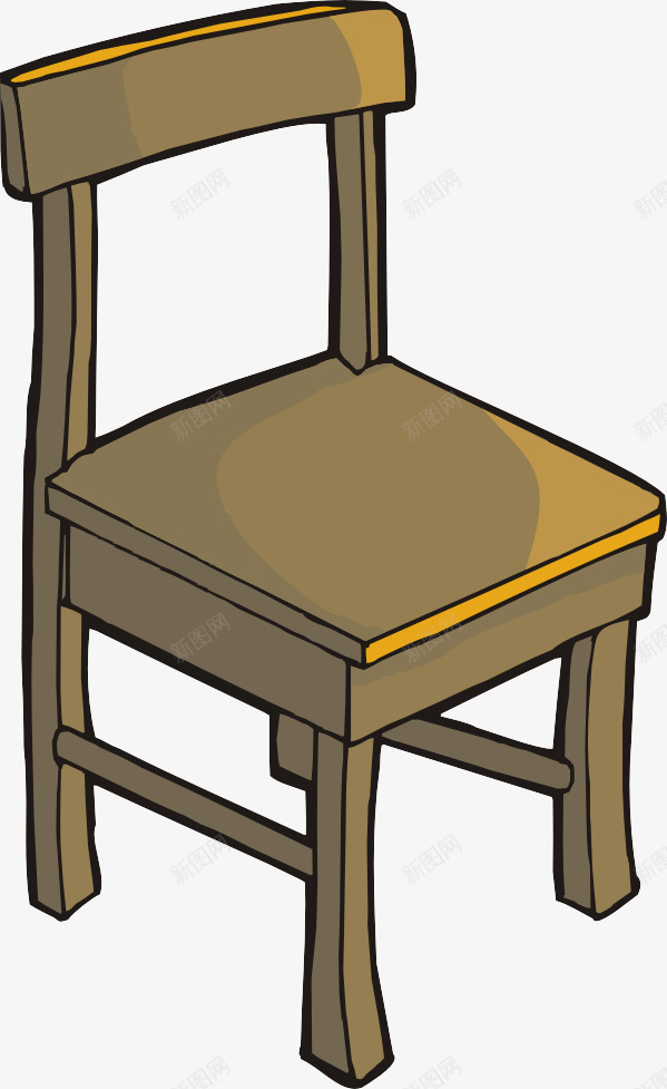 棕色椅子png免抠素材_新图网 https://ixintu.com 卡通 木质 棕色 椅子