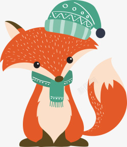 暖冬狐狸暖冬可爱的小狐狸矢量图高清图片