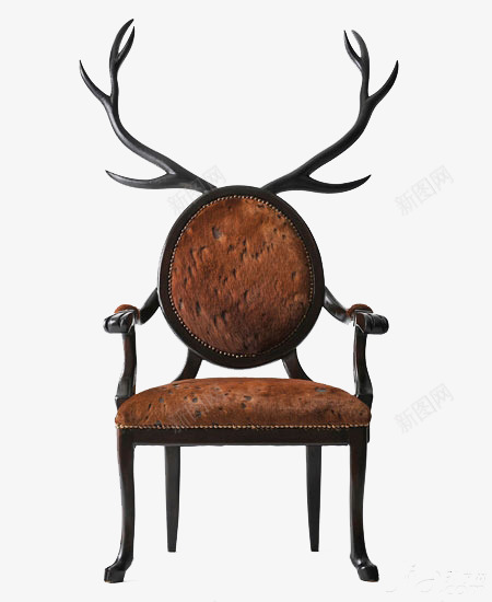 鹿头创意靠背椅png免抠素材_新图网 https://ixintu.com 产品实物 创意设计 椅子 装饰椅 靠背椅