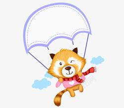 降落伞的浣熊可爱浣熊高清图片