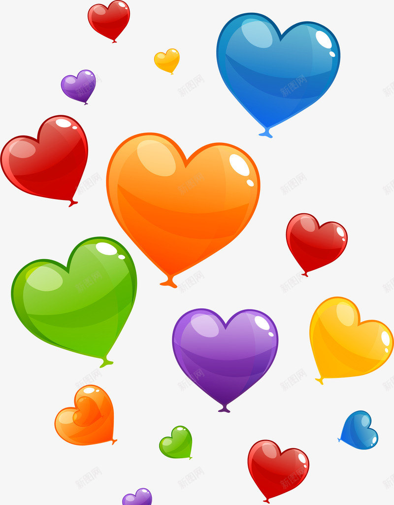 彩色气球漂浮png免抠素材_新图网 https://ixintu.com 免抠PNG 卡通 彩球 心形气球 情人节 欢乐 爱心气球 爱情 节日
