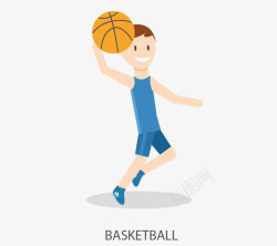 卡通男孩打篮球素材