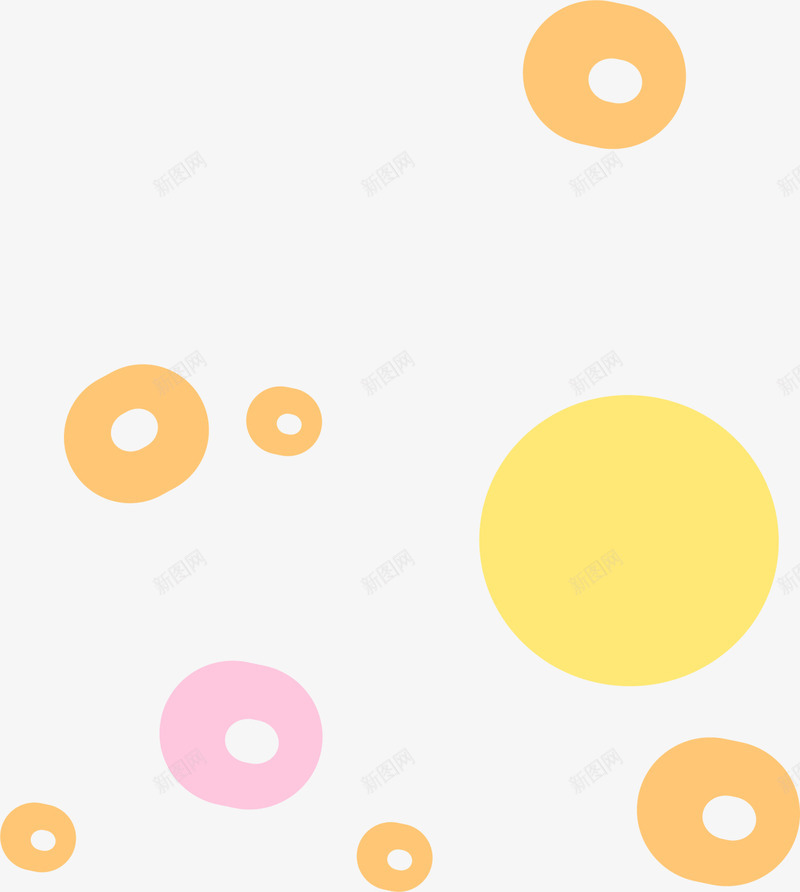 黄色漂浮圆圈png免抠素材_新图网 https://ixintu.com 卡通圆圈 卡通泡泡 漂浮圆点 简约圆环 边框纹理 黄色圆圈