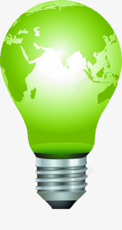 创意绿色地球电灯素材