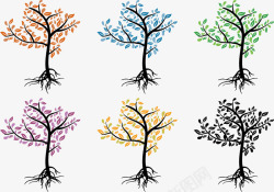 彩色树叶图案素材