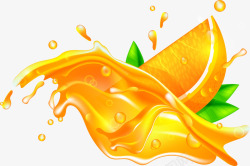 草葡萄果汁飞溅手绘橙子果汁飞溅矢量图高清图片