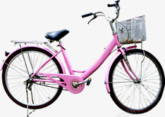 粉色经典款自行车女士款素材