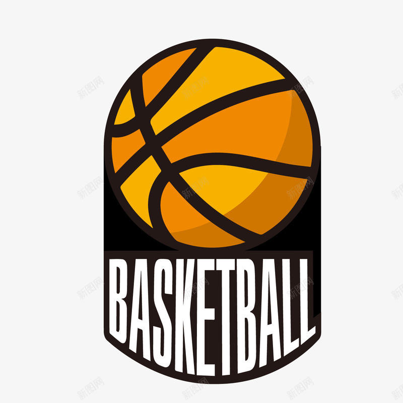 黄色篮球标签png免抠素材_新图网 https://ixintu.com 卡通篮球 圆形篮球 篮球标签 背景装饰 黄色篮球