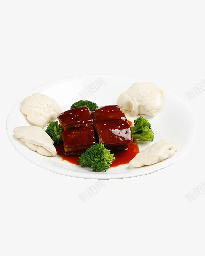 一碟东坡肉png免抠素材_新图网 https://ixintu.com 东坡肉 传统美食 卤肉 猪肉 褐色