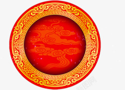 红色圆形春节装饰素材