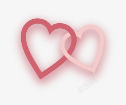 爱心套环粉红色镂空爱心套环矢量图高清图片