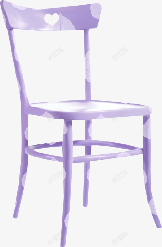 紫色椅子png免抠素材_新图网 https://ixintu.com 卡通 椅子 爱心 紫色