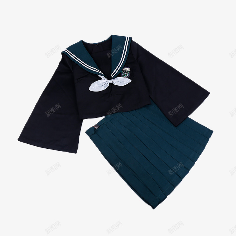 学生装女生制服绿色裙子png免抠素材_新图网 https://ixintu.com 制服 女生 学生装 绿色裙子