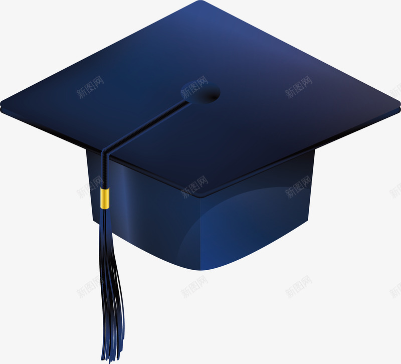 深蓝色毕业帽png免抠素材_新图网 https://ixintu.com 学士帽 毕业 毕业季 毕业帽 矢量png 蓝色学士帽