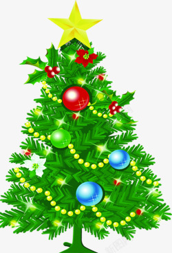 绿色圣诞节日装饰大树素材