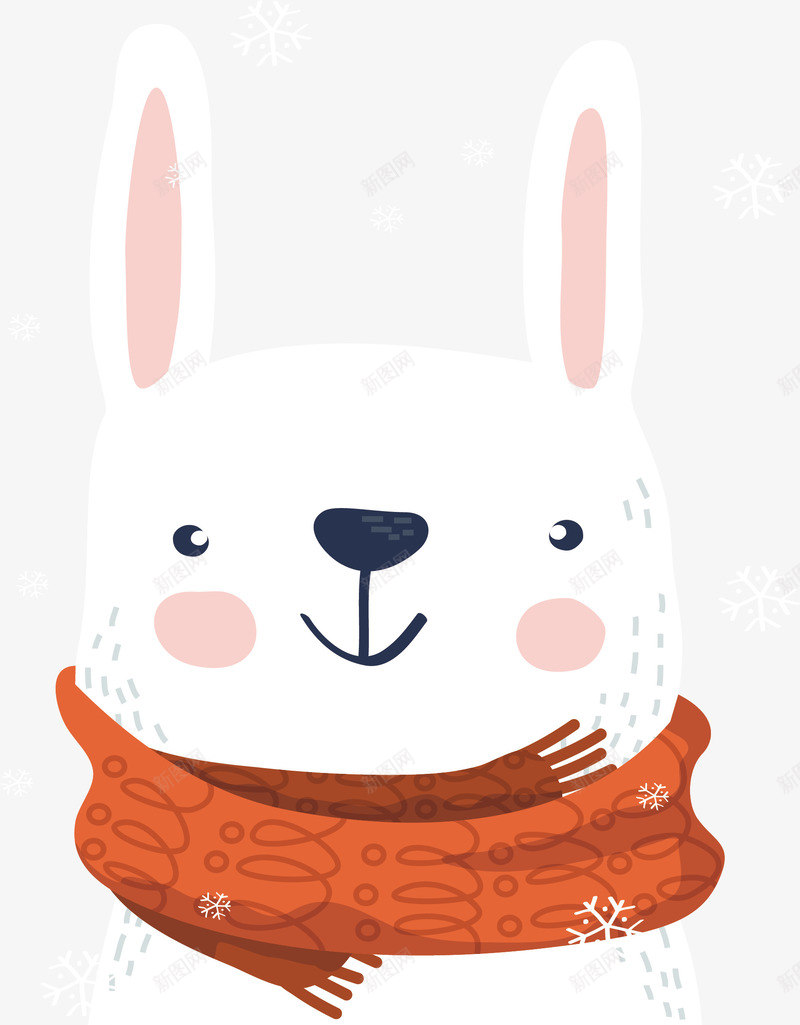 暖冬可爱小白兔png免抠素材_新图网 https://ixintu.com 兔子 小白兔 暖冬 温暖兔子 矢量png 红围巾