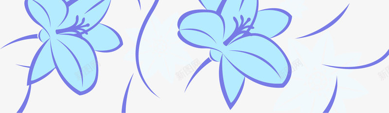 蓝色简约鲜花背景png免抠素材_新图网 https://ixintu.com 免抠PNG 简约 美丽 背景 花朵 蓝色 边框纹理 鲜花