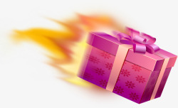 紫色火焰礼盒光效海报背景素材