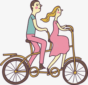 男人女人png免抠素材_新图网 https://ixintu.com 出游旅行 卡通自行车 手绘女人 手绘男人