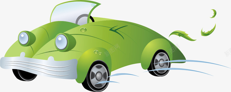 创意环保低碳汽车污染标识矢量图图标图标