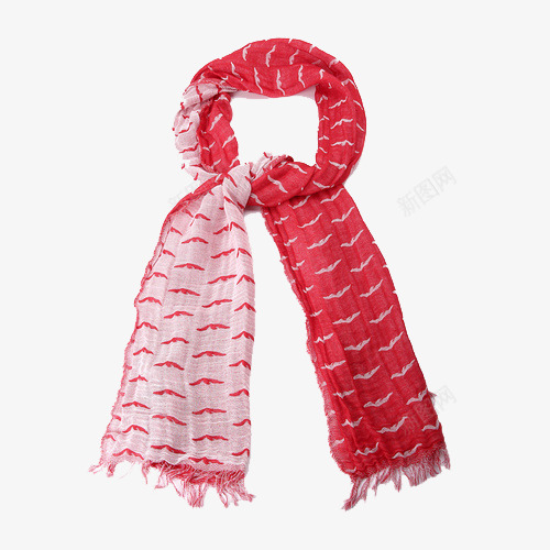 红白色围巾png免抠素材_新图网 https://ixintu.com 女士小孩 暖色 红白色 针织