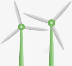 绿色能源节能风车素材
