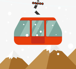 滑雪度假村冬天节日度假缆车矢量图高清图片