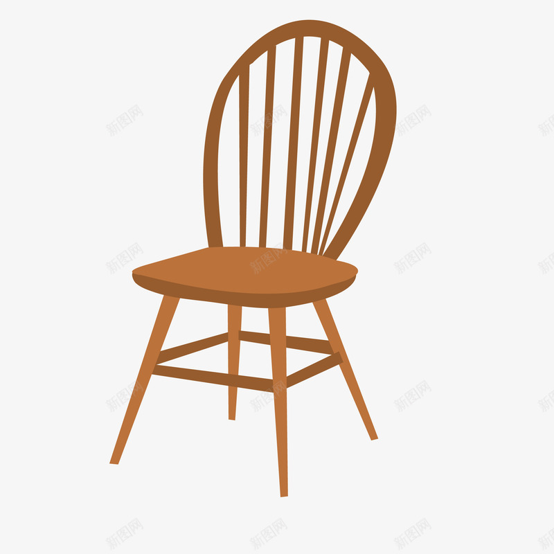 褐色椅子矢量图ai免抠素材_新图网 https://ixintu.com 家具 椅子 褐色 矢量图