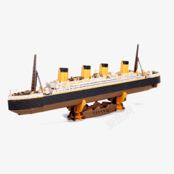 木制玩具轮船模型高清图片