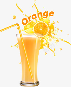 新鲜的橙汁矢量图素材