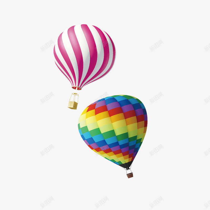 飘浮的热气球png免抠素材_新图网 https://ixintu.com 彩色热气球 热气球 飘浮在天空