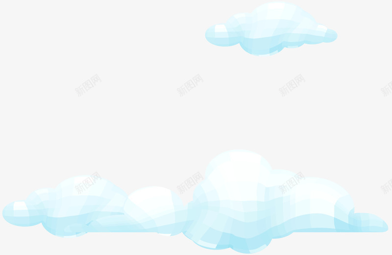 蓝色卡通云朵png免抠素材_新图网 https://ixintu.com 天空云层 清新云彩 漂浮云朵 蓝色云朵 装饰图案
