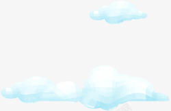 漂浮天空蓝色卡通云朵高清图片