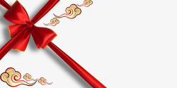 春节现代喜庆红色丝带结素材