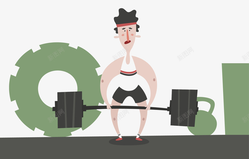 手绘练习举重的男人png免抠素材_新图网 https://ixintu.com 健身 卡通 手绘 练习举重 运动