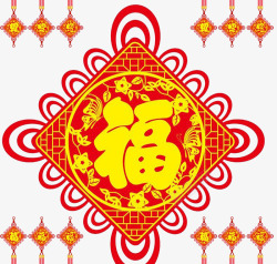 2018春节传统福字中国结素材