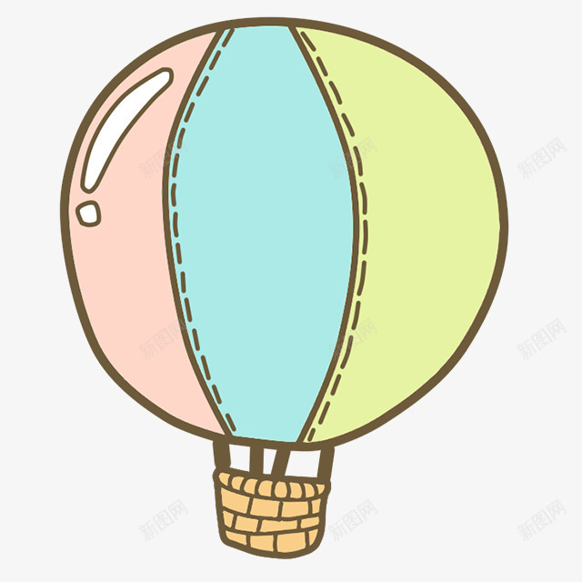 热气球卡通漂浮png免抠素材_新图网 https://ixintu.com 卡通 漂浮 热气球
