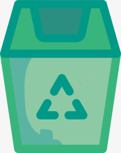 绿色卡通回收垃圾桶素材