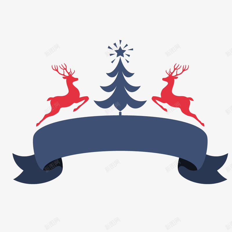 两只小鹿标签装饰png免抠素材_新图网 https://ixintu.com 免抠图 动物 圣诞树 圣诞节 小鹿 效果图 装饰图 装饰画