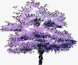 手绘紫色漫画植物大树png免抠素材_新图网 https://ixintu.com 大树 植物 漫画 紫色