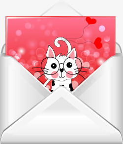 手绘小鹿信封信纸手绘白色信封粉色猫咪信纸高清图片